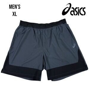 ASICS Mens XL Running Shorts Gray Athletic Training Gym Workout Activewear Light